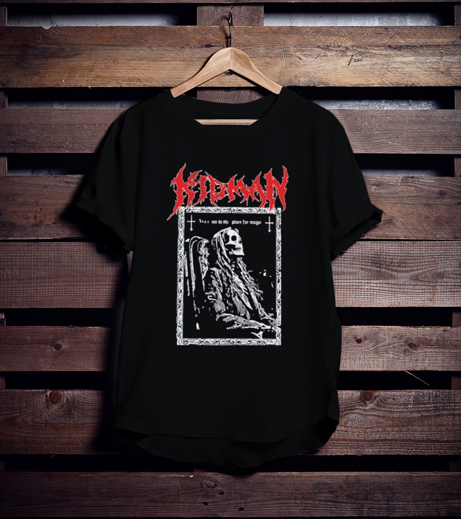 Kidman We Come To This Place For Magic Death Metal Skeleton Chair T-Shirt