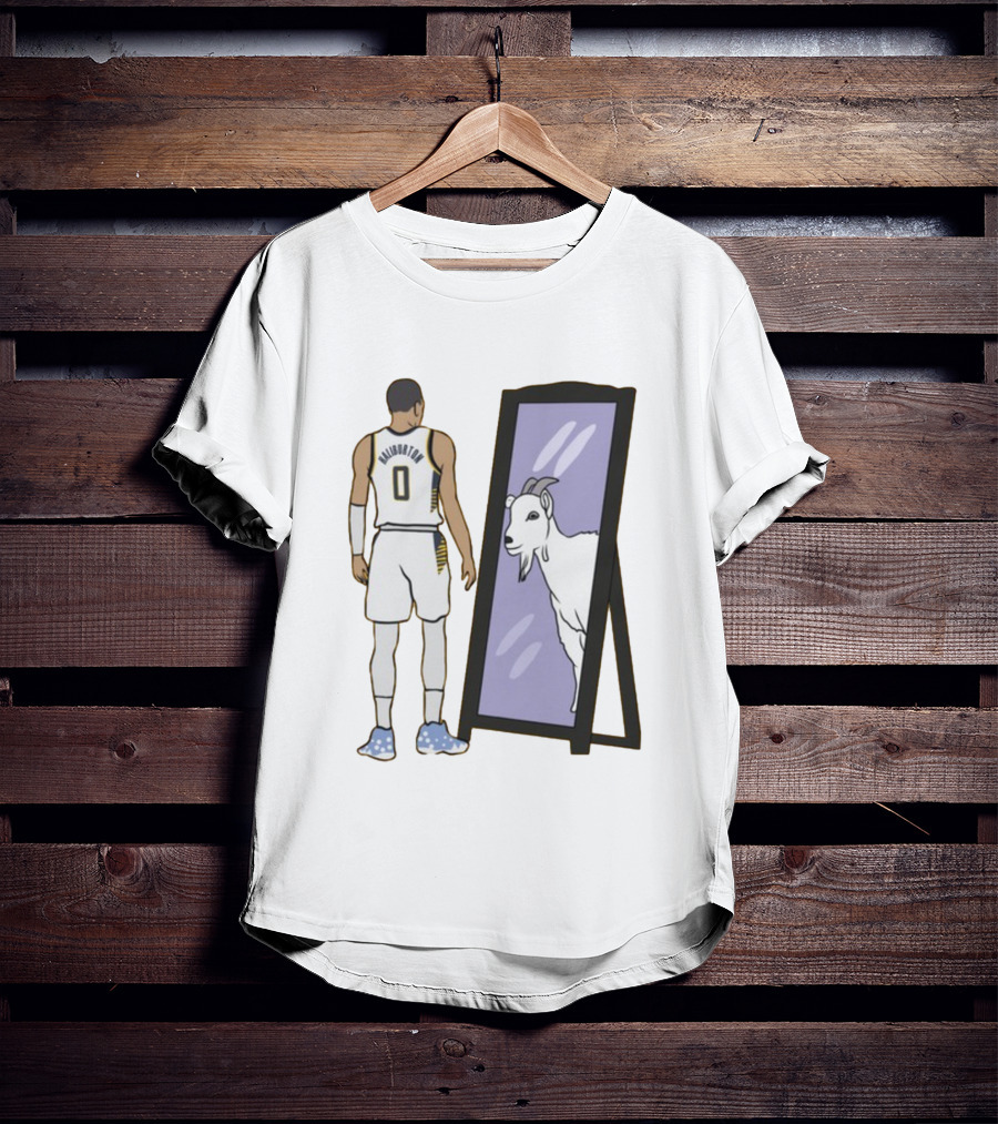 Tyrese Haliburton 0 Reflecting Goat In Mirror T-Shirt
