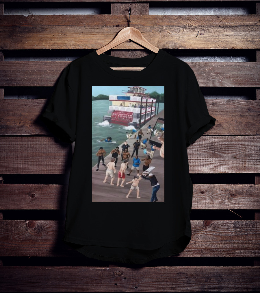 Kenny Akers Alabama River Brawl Boat Dock Scene T-Shirt