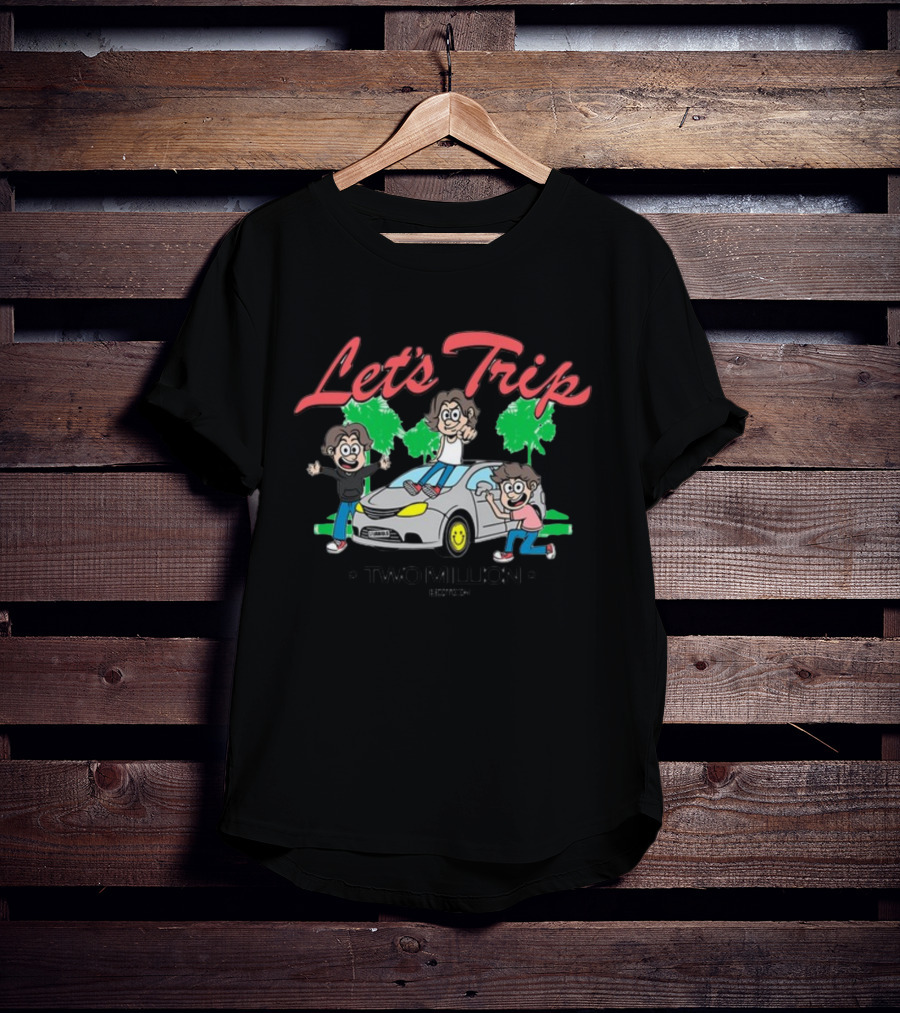 Let's Trip La Minivan Two Million Edition Fun Adventure Cartoon T-Shirt