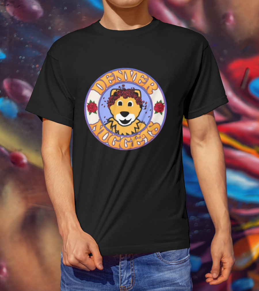 Denver Nuggets Floral Mascot Circle T-Shirt