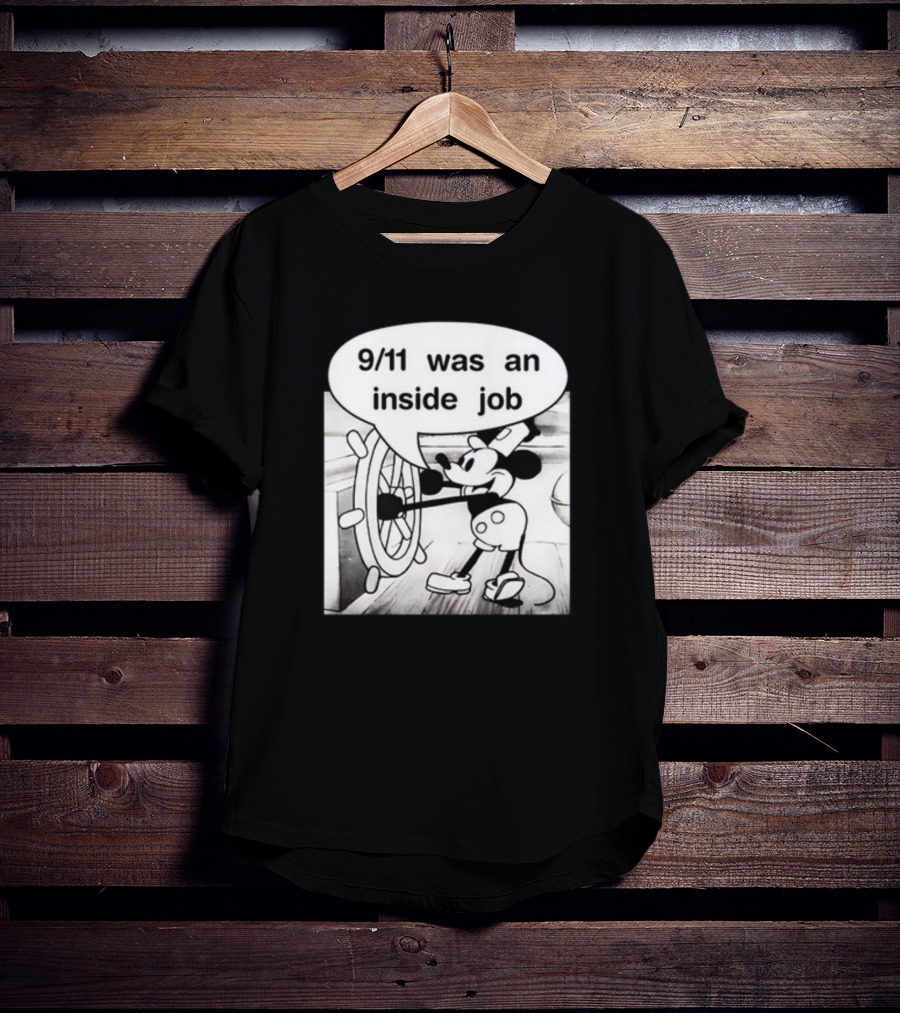 9/11 Was An Inside Job Mickey Mouse Steering Wheel T-Shirt