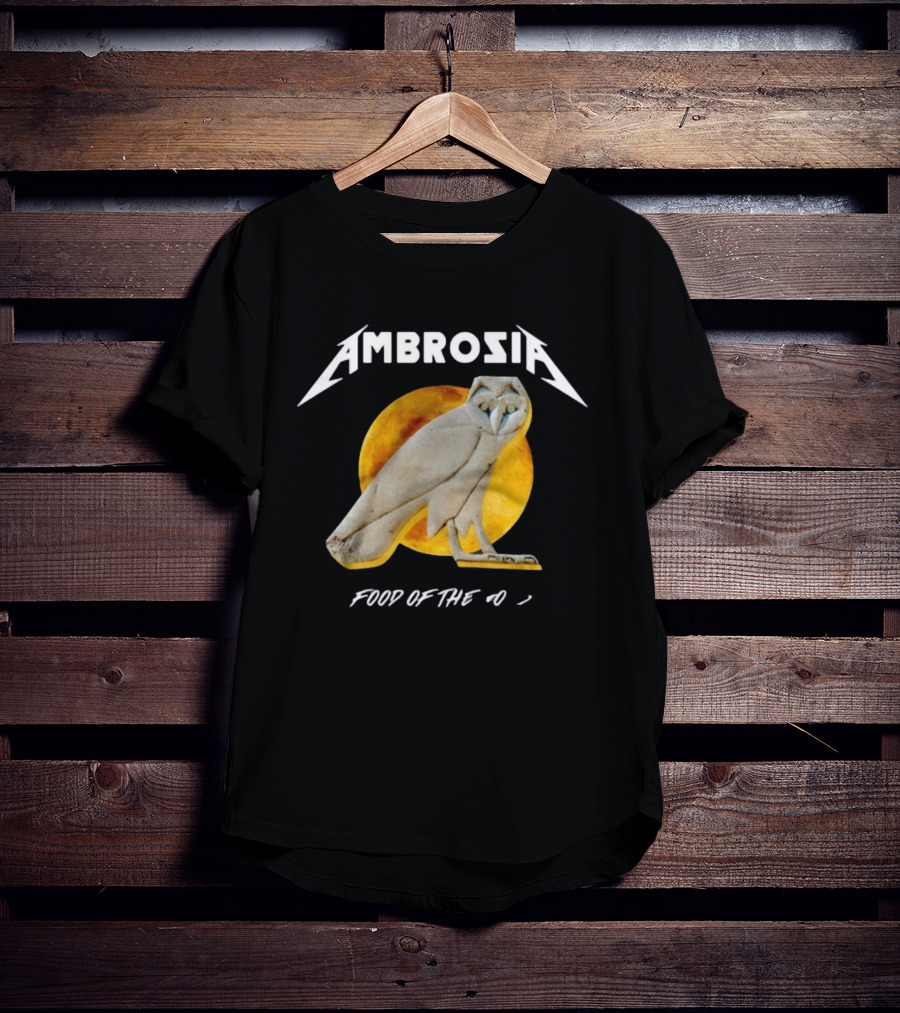 Ambrosia Food Of The Gods Owl Icon With Sun Background T-Shirt