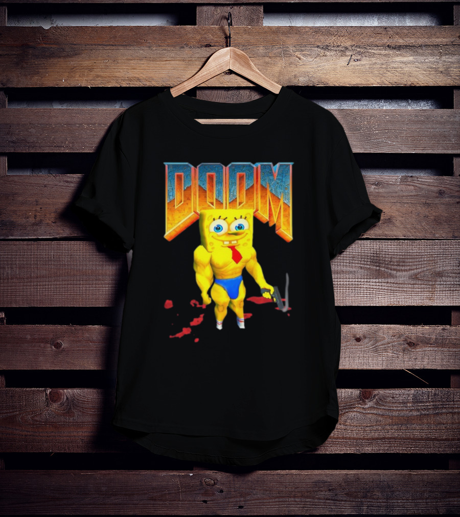 Doom Spongebob Teenhearts Muscular Parody Crossover T-Shirt