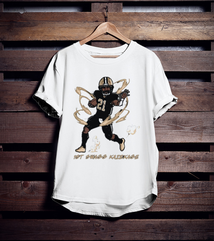 1St Swagg Kazekage Football Player Number 21 With Gold Aura T-Shirt