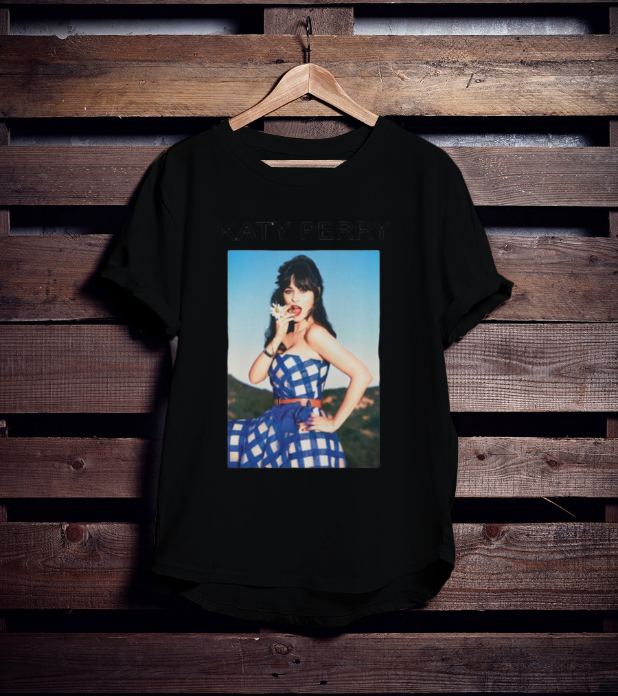 Katy Perry Blue Checkered Dress Photo T-Shirt