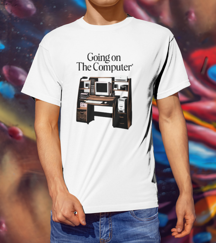 Going On The Computer In Loving Memory 1995-2207 Retro Desktop Setup T-Shirt