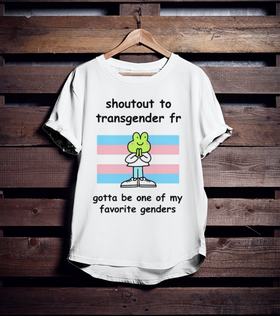 Shoutout To Transgender FR Gotta Be One Of My Favorite Genders Frog And Flag T-Shirt