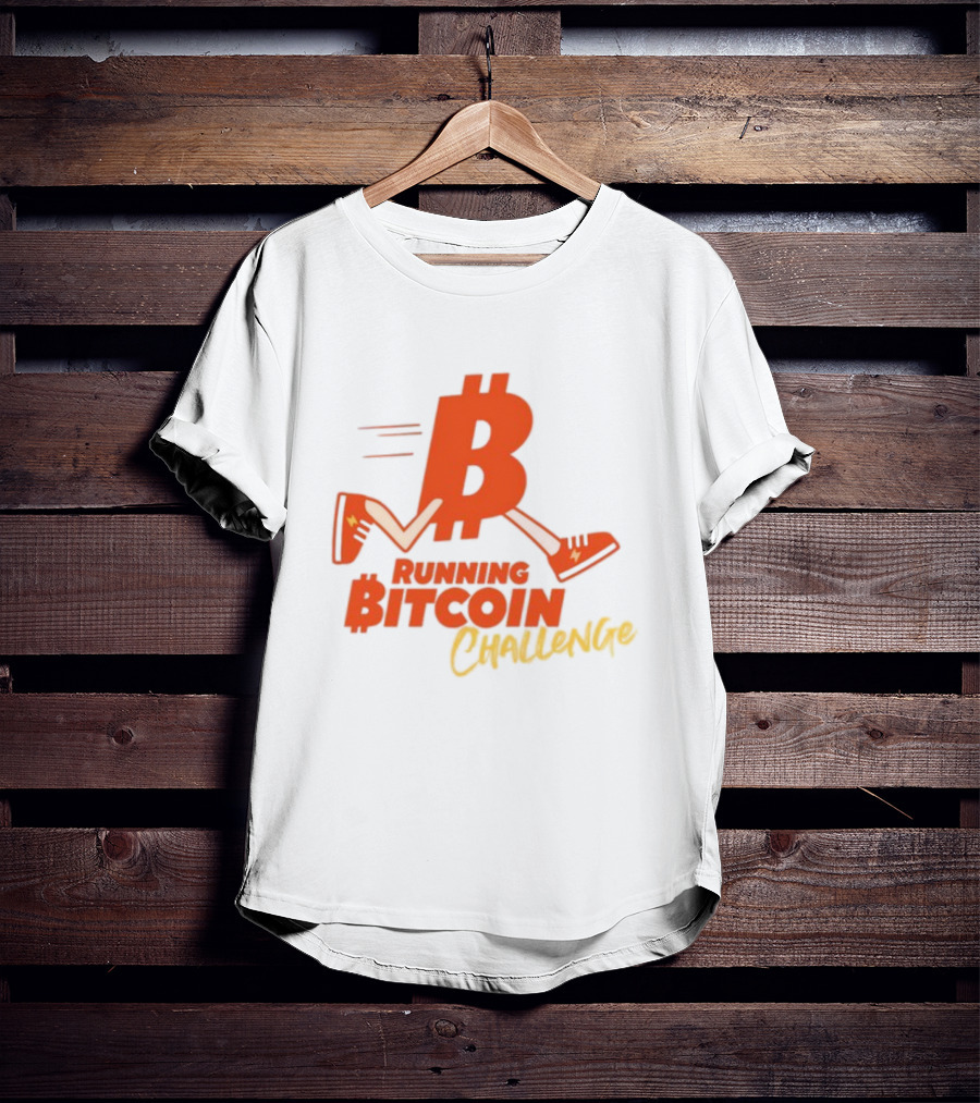 Fran Finney Running Bitcoin Challenge Icon With Sneaker Dollar T-Shirt