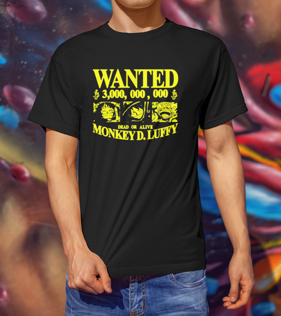 WANTED 3,000,000,000 MONKEY D. LUFFY STRAWHAT PIRATE T-Shirt