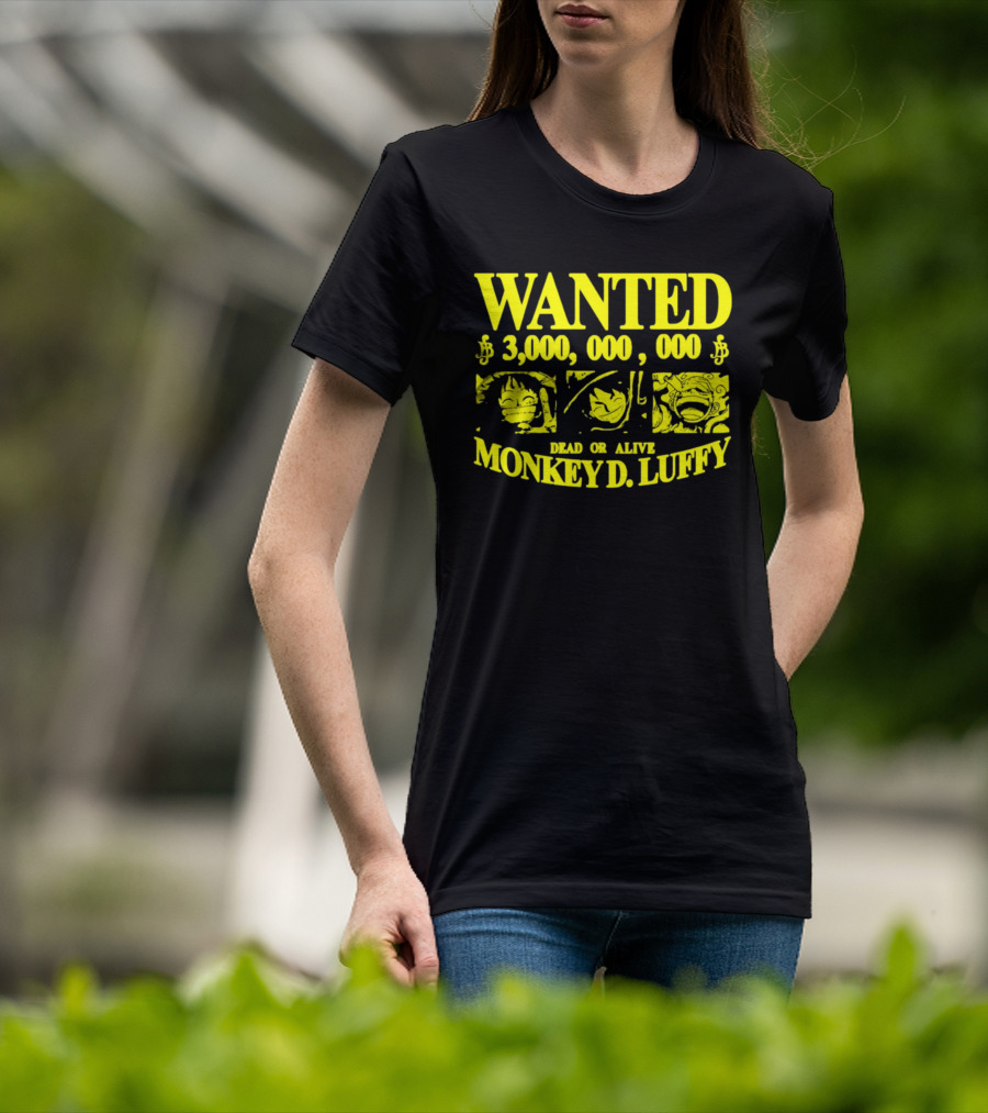 WANTED 3,000,000,000 MONKEY D. LUFFY STRAWHAT PIRATE T-Shirt
