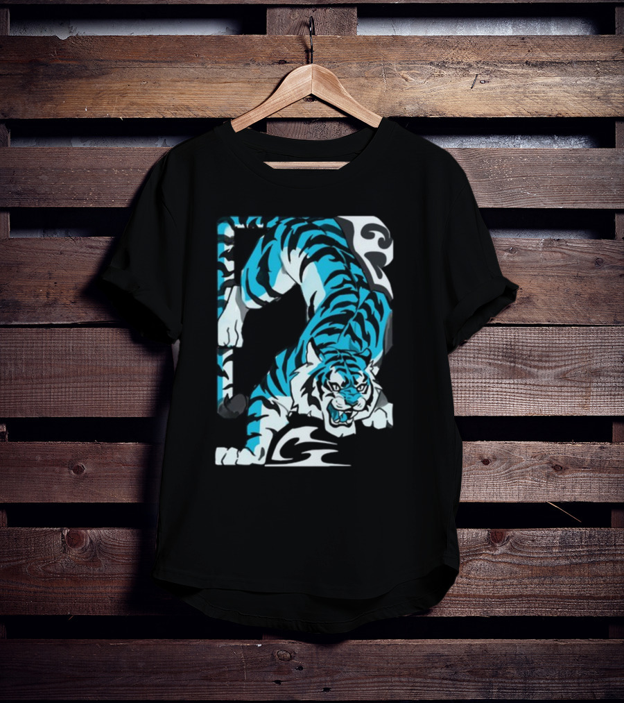 Mawili Poisonp1nk Blue Tiger Stripes T-Shirt
