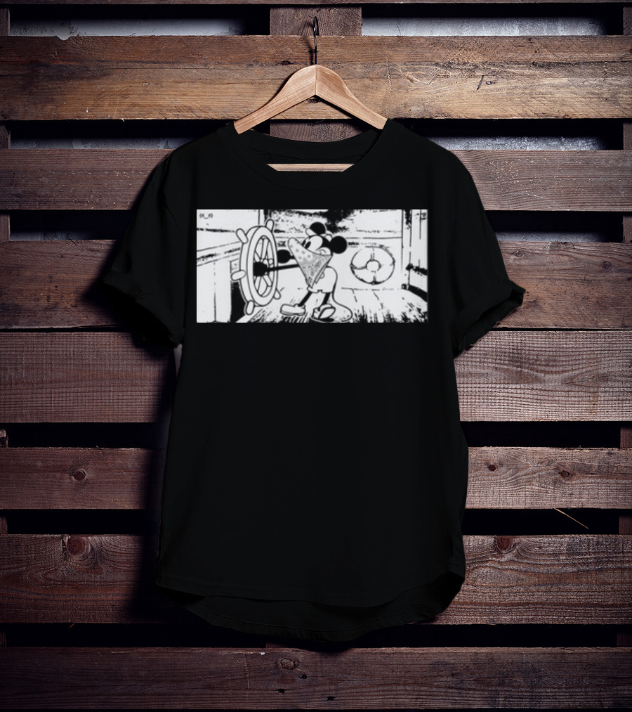 Memeulous Mickey Hood Vintage Steamboat Pizza Sailor T-Shirt