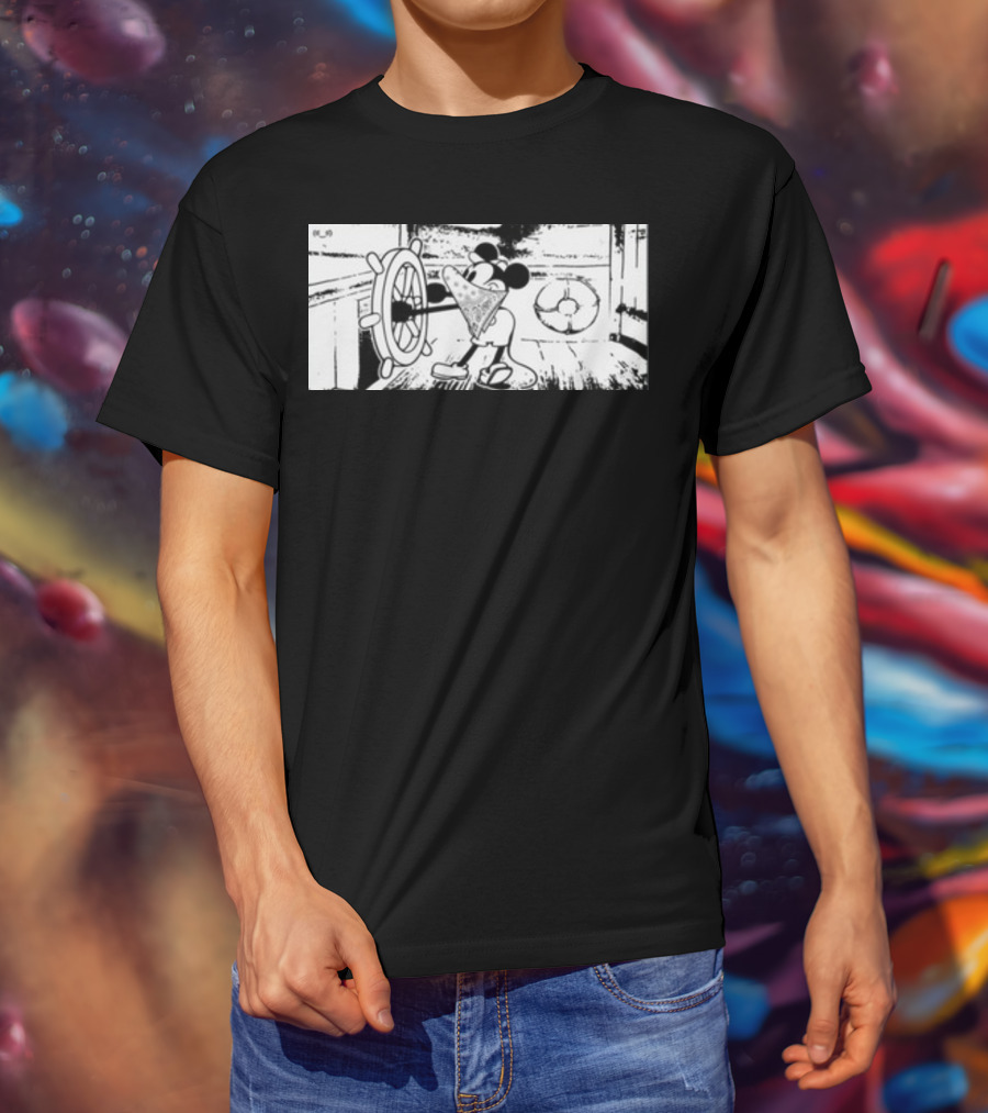 Memeulous Mickey Hood Vintage Steamboat Pizza Sailor T-Shirt