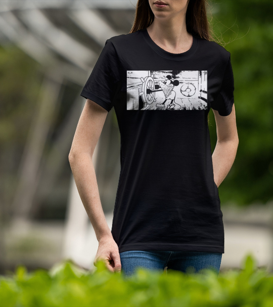 Memeulous Mickey Hood Vintage Steamboat Pizza Sailor T-Shirt