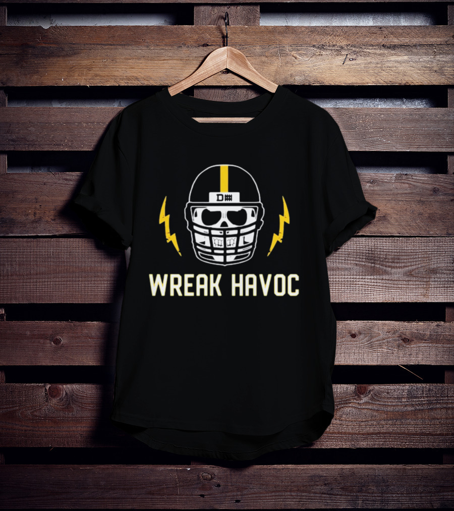 Pittsburgh Defense Skull Helmet Wreak Havoc T-Shirt