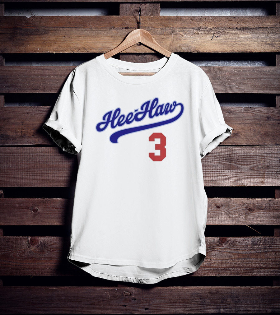 Hee-Haw 3 Vintage Script Style With Red Number T-Shirt