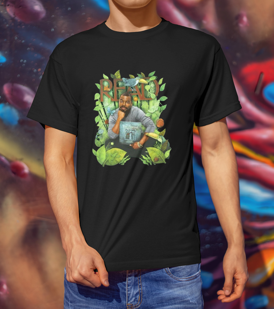 LeVar Burton Read The Tin Forest Surrounded By Lush Greenery And Animals T-Shirt