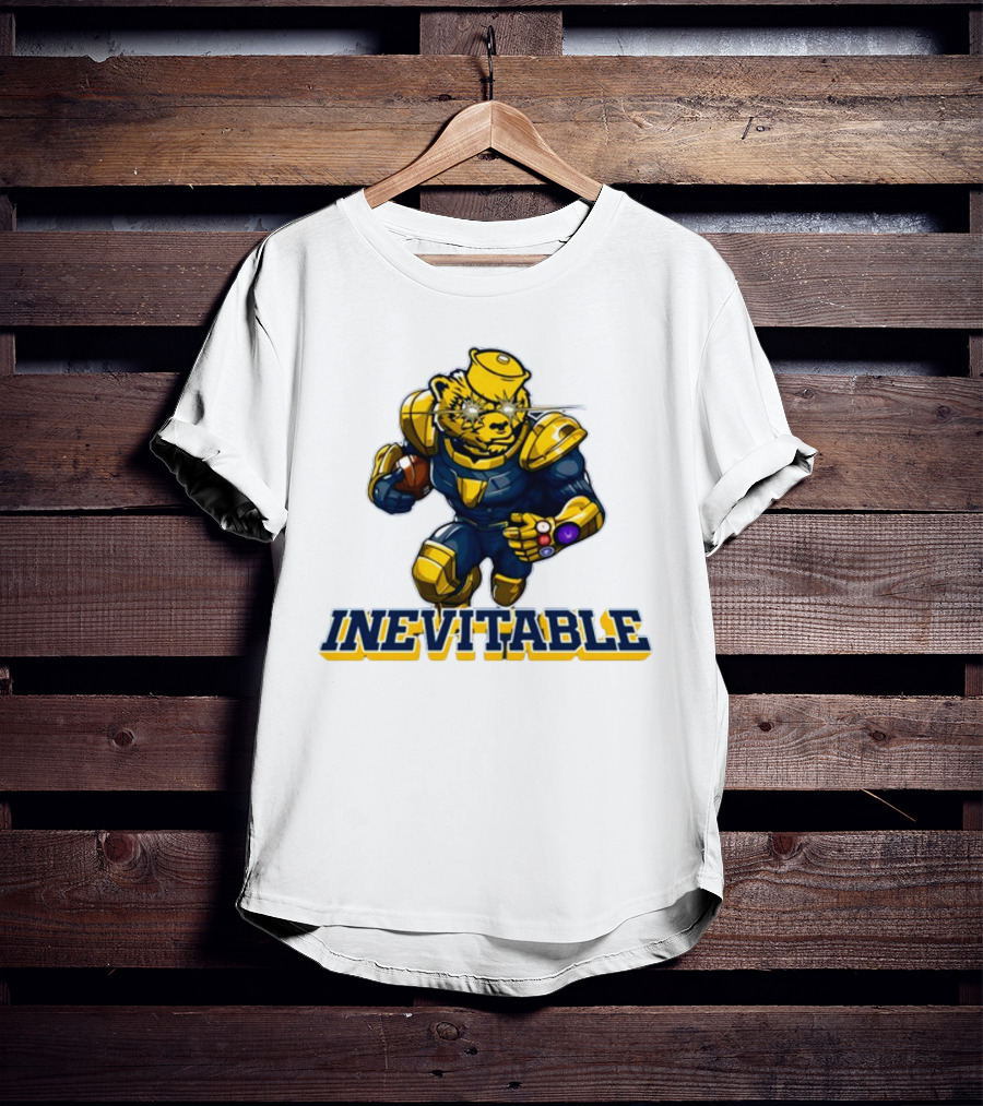Michigan Inevitable Bear In Armor Football Character T-Shirt
