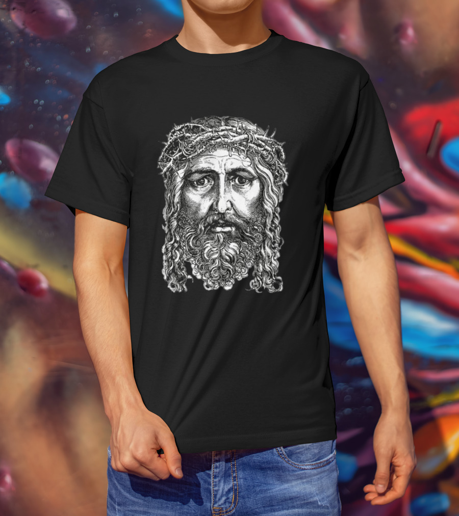 Cj Stroud Jesus Christ Portrait With Crown Of Thorns T-Shirt