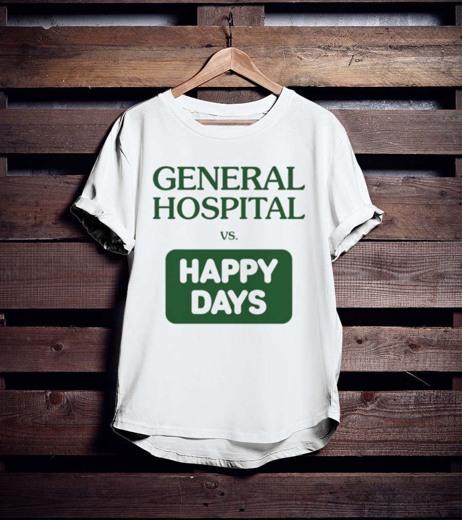 General Hospital Vs. Happy Days Retro TV Show Face-Off T-Shirt