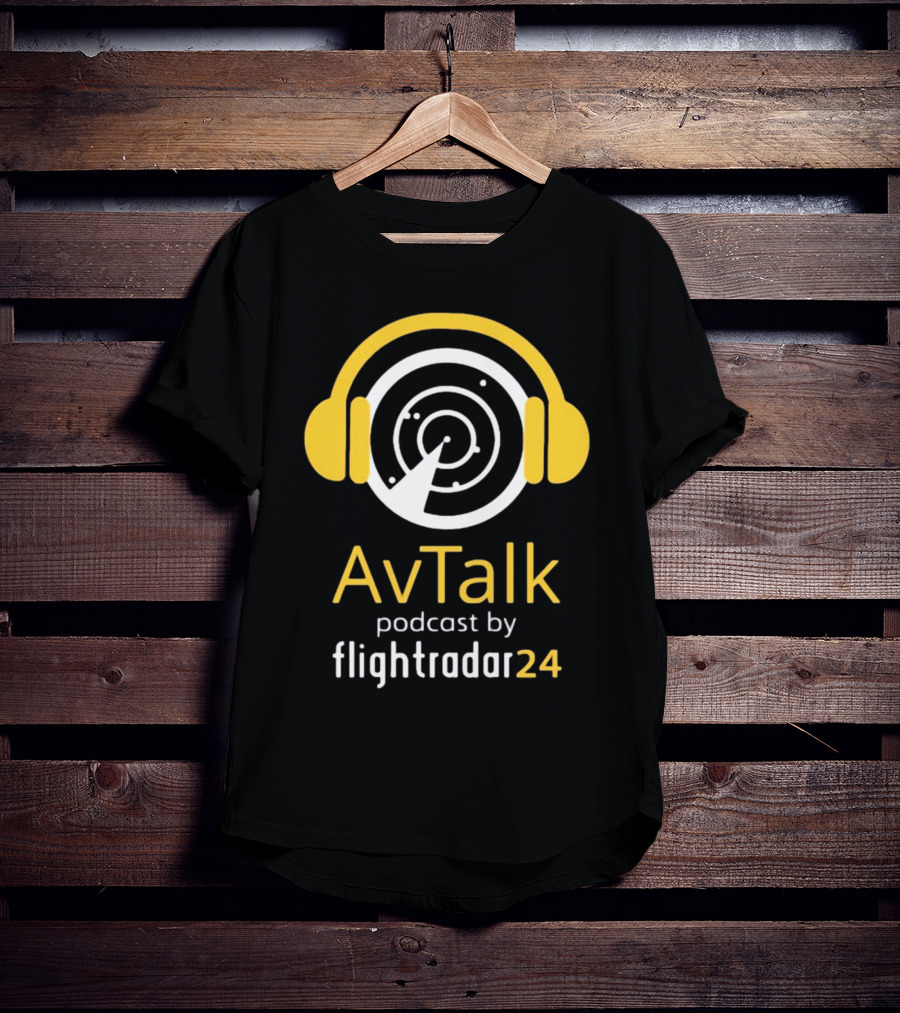 Steve Giordano Wearing Avtalk Podcast Logo By Flightradar24 T-Shirt