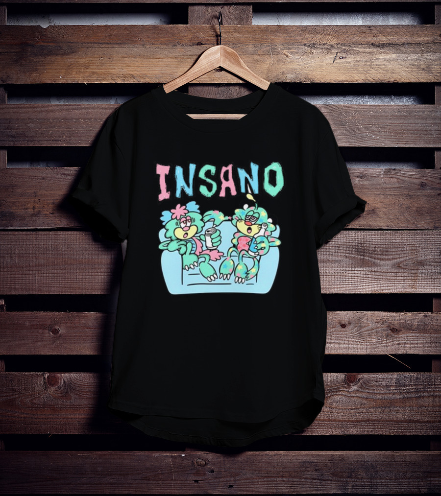 Visty X Kizzy Verdy Insano Pastel Cartoon Characters On Couch T-Shirt