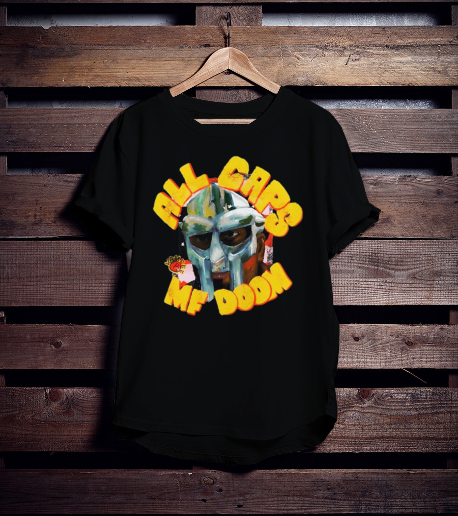All Caps MF DOOM Villain Graphic Mask T-Shirt