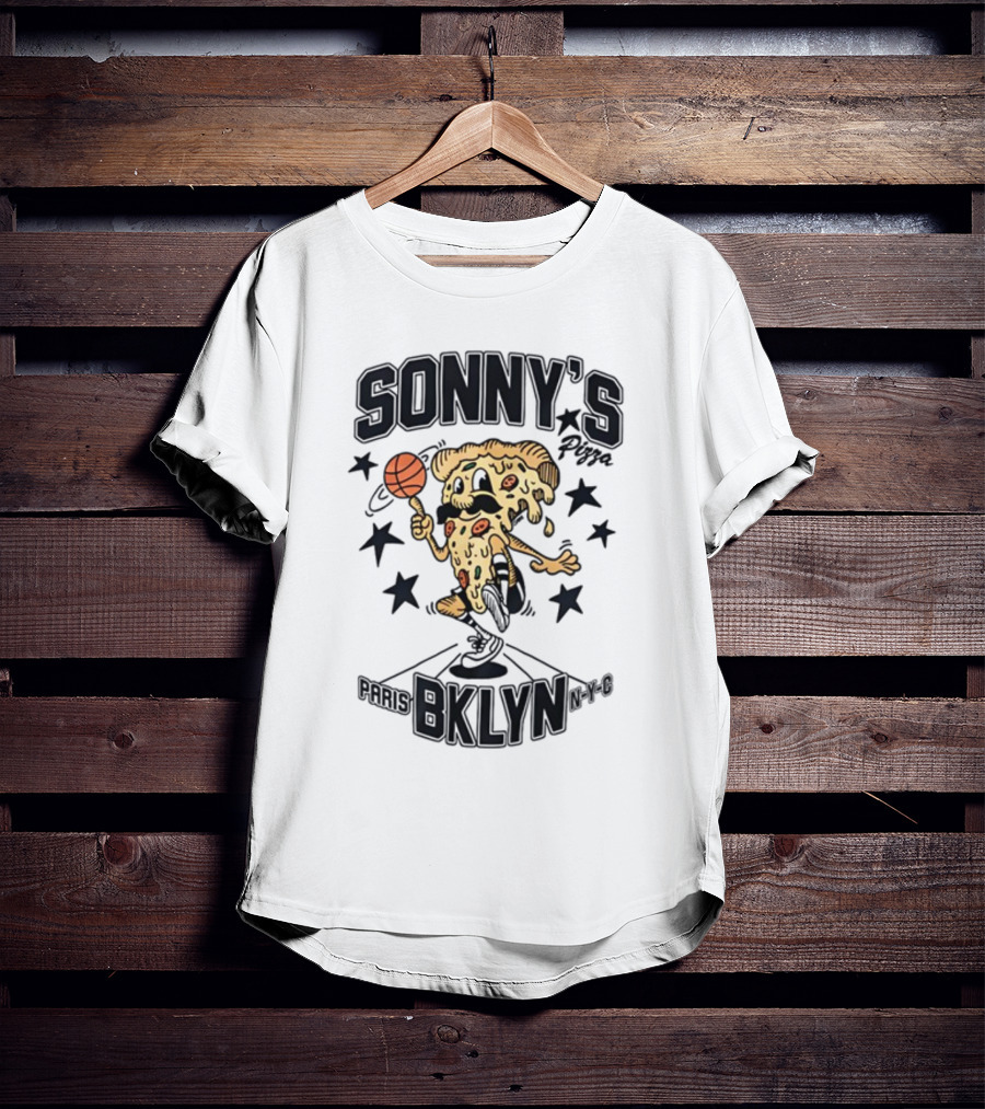 SONNY'S Pizza Basketball Paris BKLYN NY-0 T-Shirt