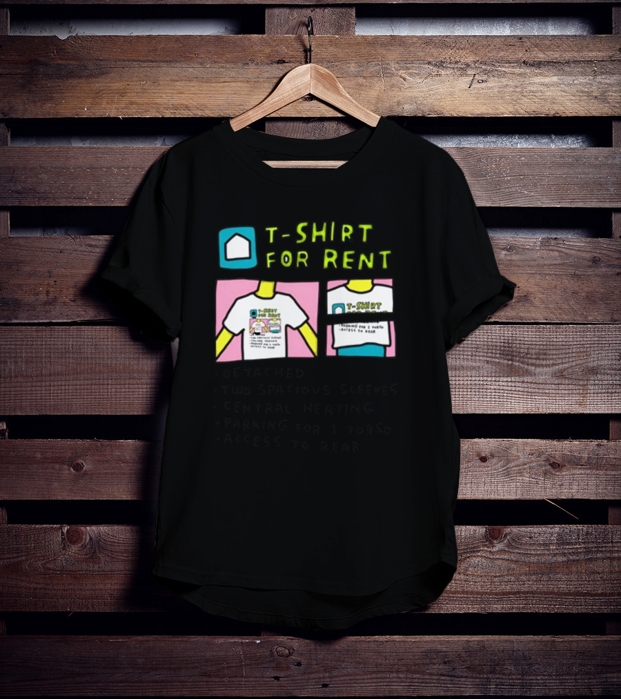 T-Shirt For Rent Detached Two Spacious Sleeves Central Heating Parking For 1 Torso Access To Rear T-Shirt