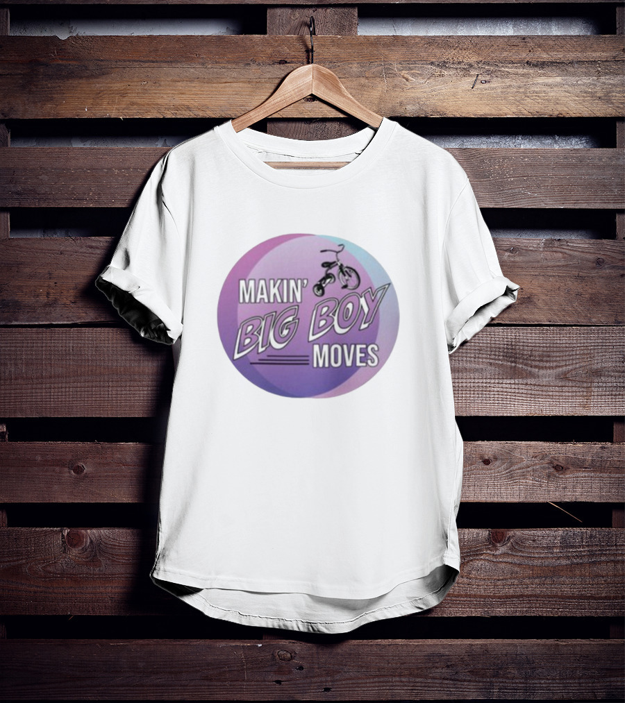 MAKIN' BIG BOY MOVES Bicycle Purple And Blue Gradient T-Shirt