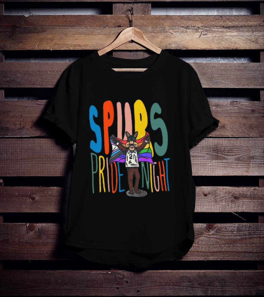 Spurs Pride Night Rainbow Flag Mascot 21 T-Shirt