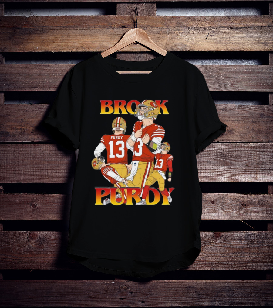 Brock Purdy 49ers Quarterback Action Rita Oak T-Shirt