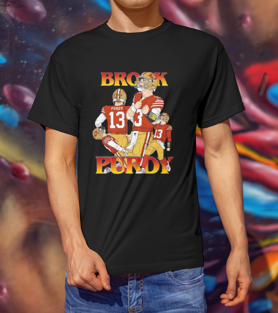 Brock Purdy 49ers Quarterback Action Rita Oak T-Shirt