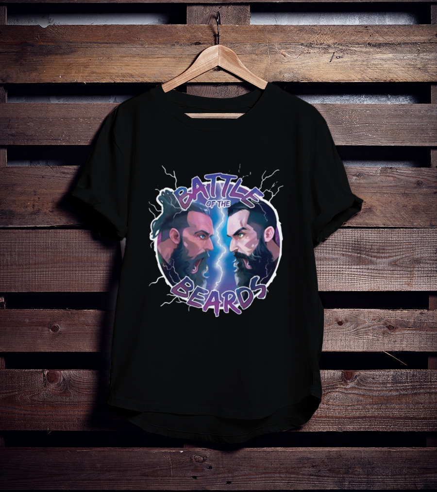 BATTLE OF THE BEARDS Showdown Clash Thunder Bolts T-Shirt