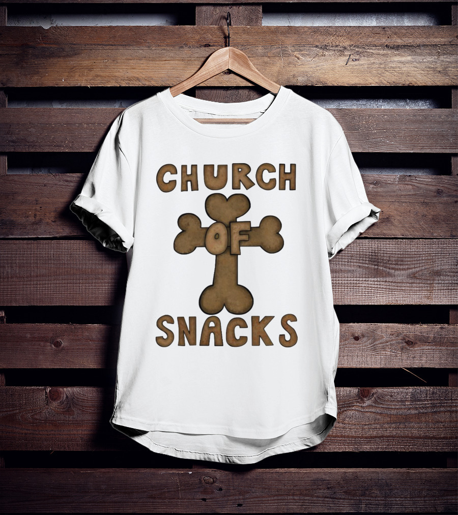Church Of Snacks Bone Cookie Cross T-Shirt