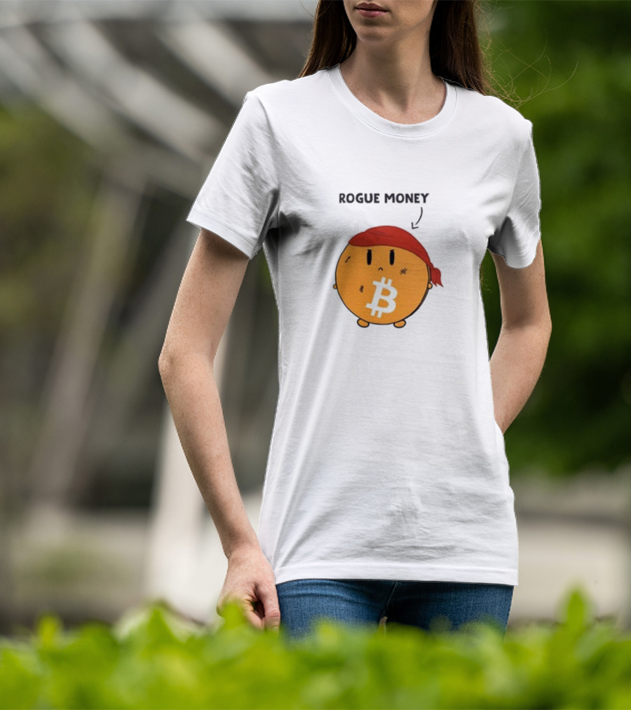 Lina Seiche Bitcoin Rogue Money Icon With Red Bandana T-Shirt