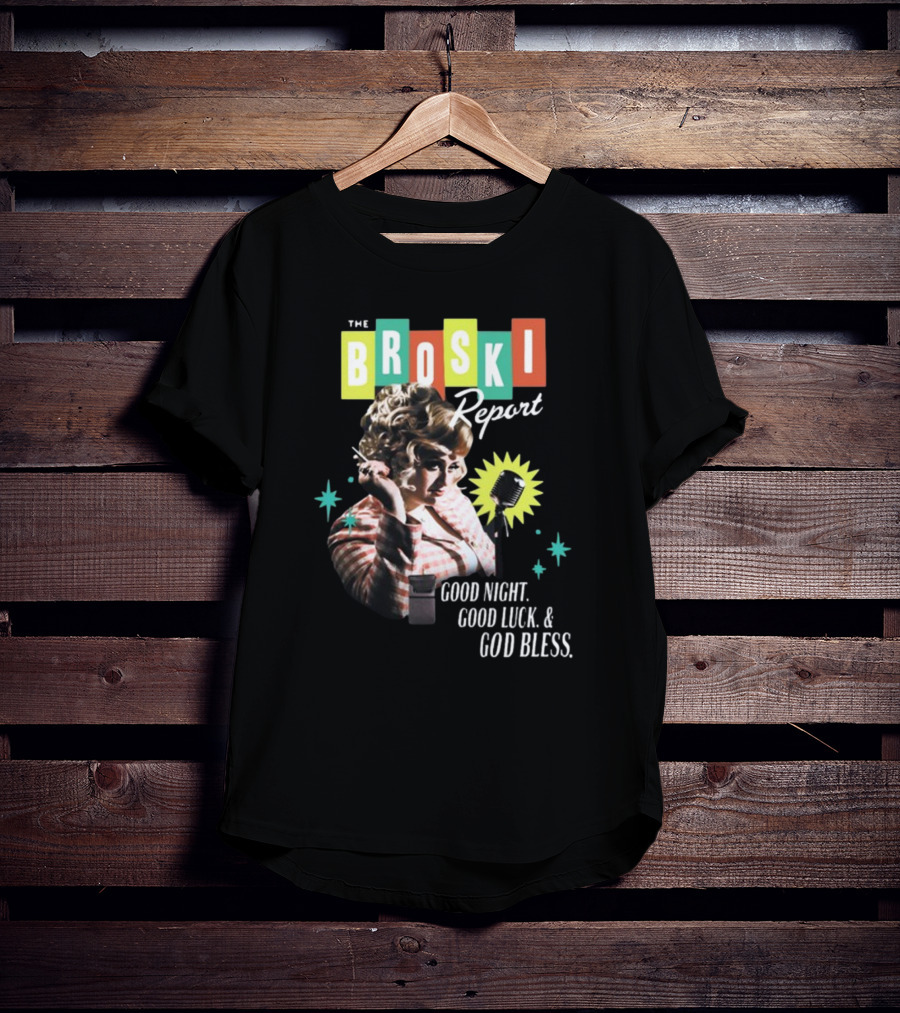 The Broski Report Good Night Good Luck God Bless Retro Style Microphone T-Shirt