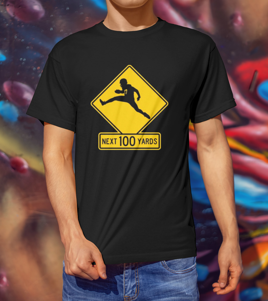 Quarterback Crossing 17 Next 100 Yards T-Shirt