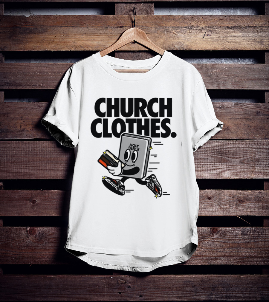 Church Clothes Holy Bible Cartoon Running Sneakers T-Shirt