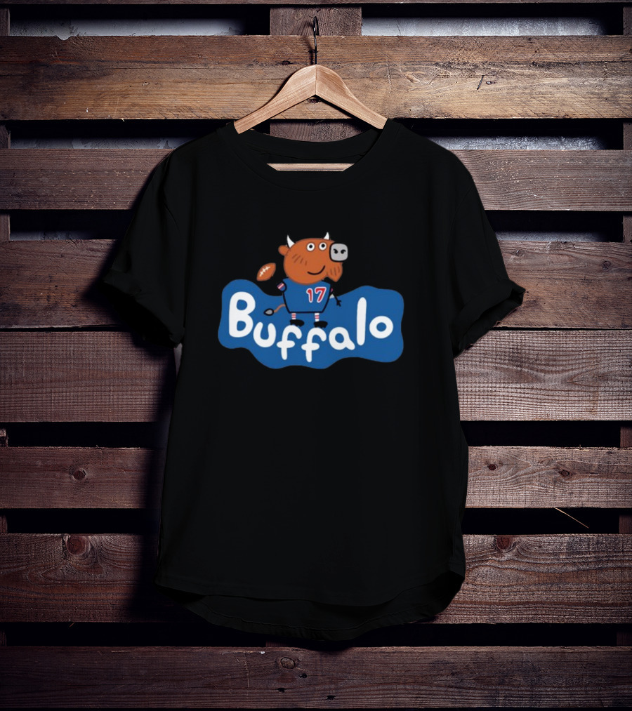 Buffalo Football Cartoon Bull 17 T-Shirt