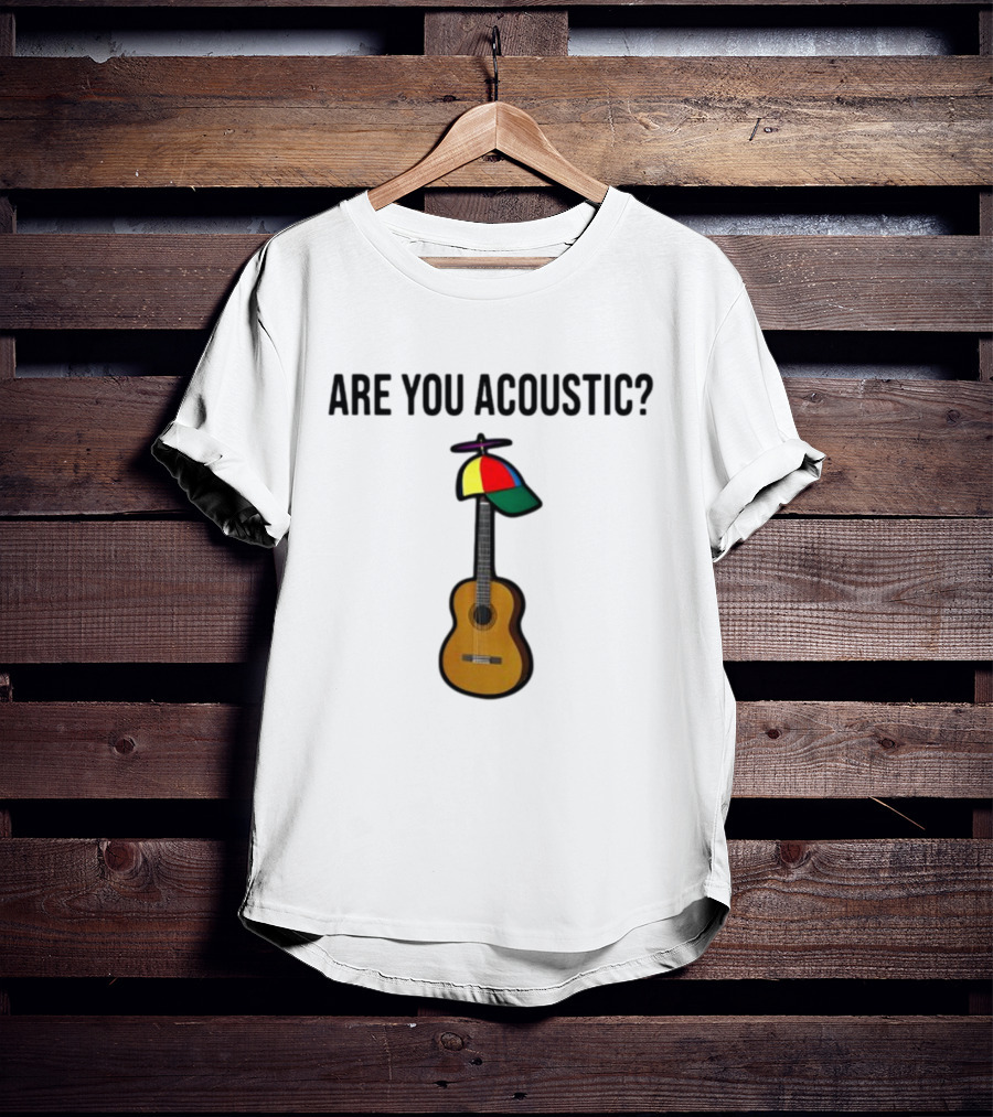 Are You Acoustic Guitar With Colorful Propeller Hat T-Shirt