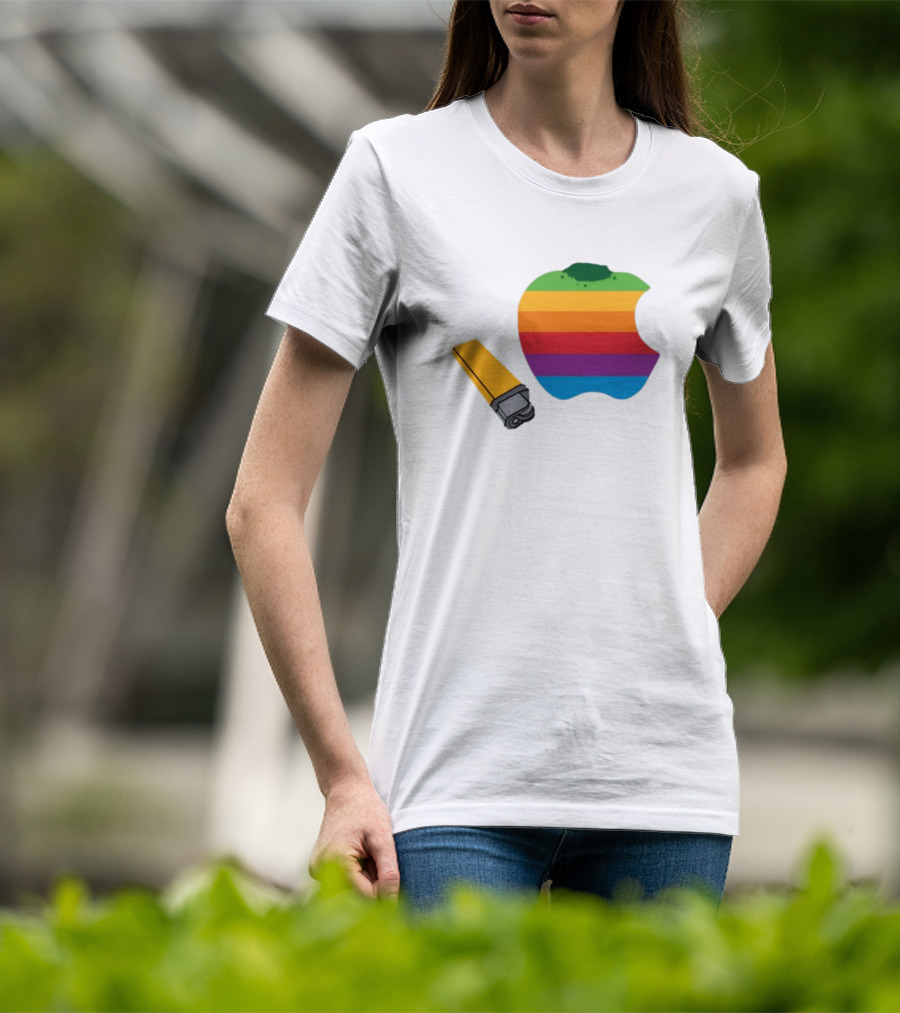 Apple Pipe Rainbow Logo Lighter T-Shirt