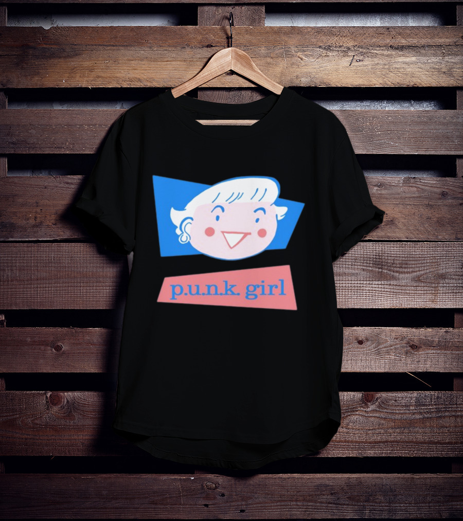 P.U.N.K. Girl Retro Cartoon Style Face T-Shirt