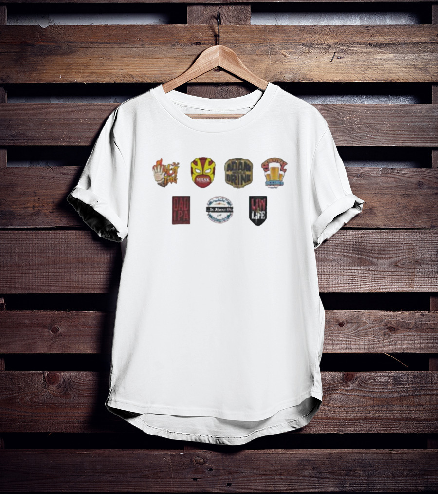 WrestleTalk Mask Adam Drink DAD IPA Liv Life Beer Concepts T-Shirt