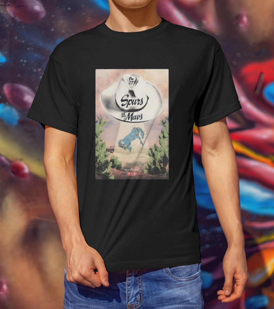 Dec 23 Spurs At Mavs Presented By H-E-B Cowboy Hat And Cactus Scene T-Shirt