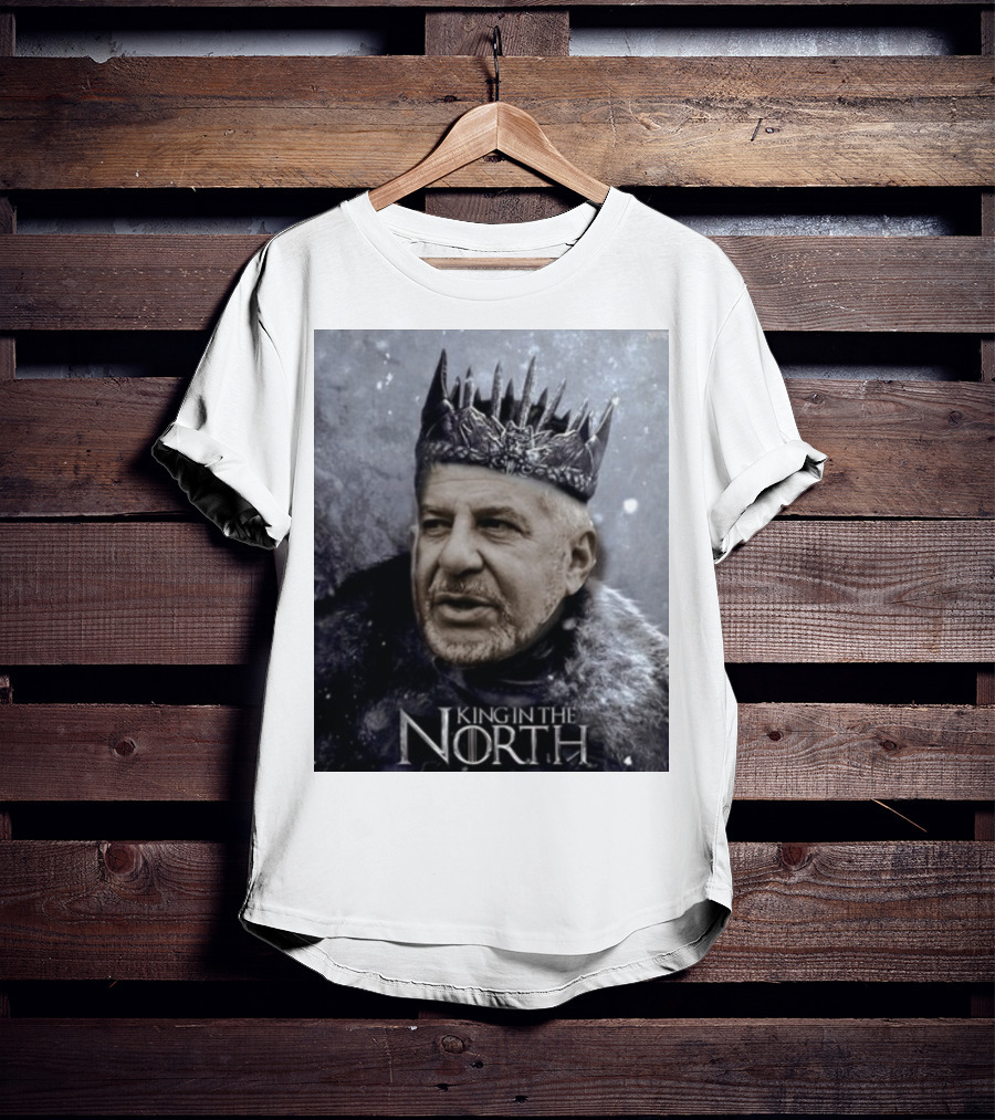 Bill Belichick King In The North Game Of Thrones Style Crown And Fur Cloak T-Shirt
