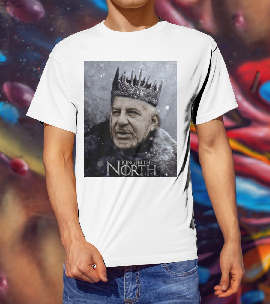 Bill Belichick King In The North Game Of Thrones Style Crown And Fur Cloak T-Shirt
