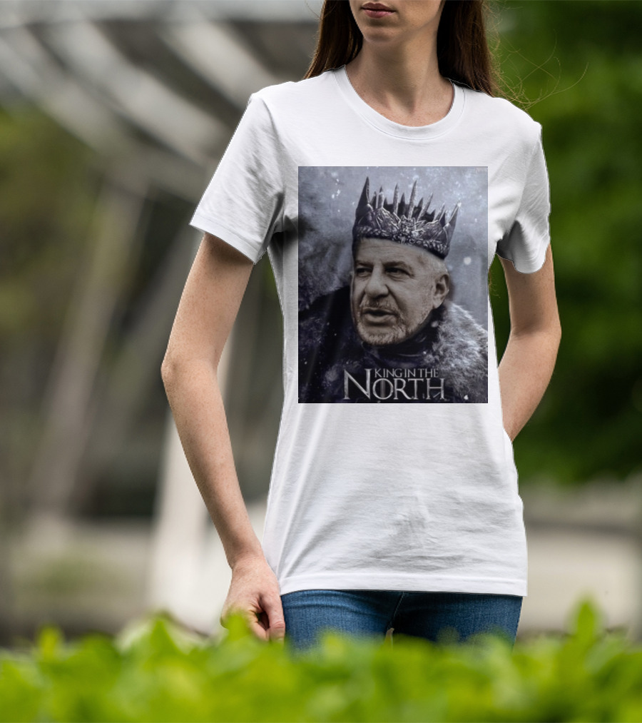 Bill Belichick King In The North Game Of Thrones Style Crown And Fur Cloak T-Shirt