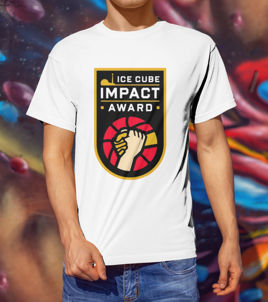 Ice Cube Impact Award Basketball Handshake Badge T-Shirt